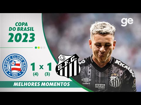Gols e lances de Bahia x Santos