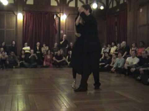  Marek Szotkowski  and  Véronique Bouscasse  are  dancing  to  the  milonga  "  Estampa De Varon  "