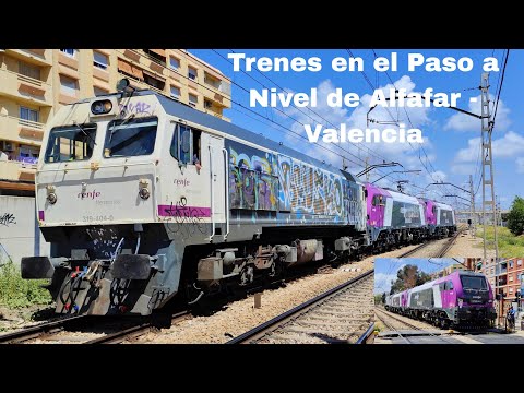 Maravillosa mañana de Trenes en el Paso a nivel de Alfafar - Valencia , España 🚦🛤️  Level crossing