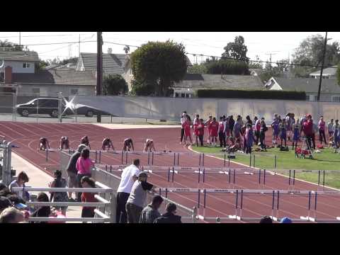 VarG 100m H vs FV 3-27-14 - Los Alamitos Girls