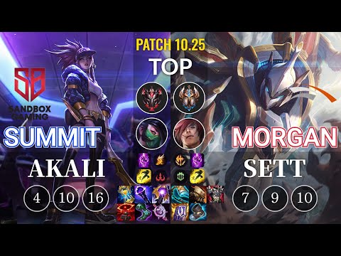 SB Summit Akali vs HLE Morgan Sett Top - KR Patch 10.25