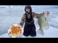 24 Hour Ice Camping Crappie Catch N' Cook!
