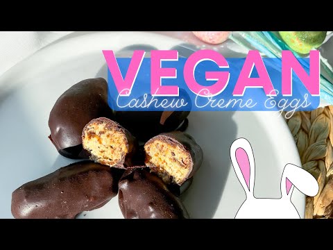 Naturally-Sweetened, Vegan Chocolate Cashew Cream Eggs: A Healthy Plant-Based Cadbury Creme Egg Dupe