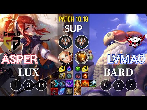 GEN Asper Lux vs JDG LvMao Bard Sup - KR Patch 10.18