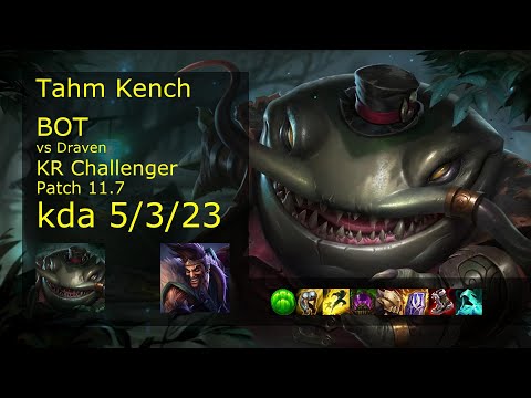 Tahm Kench Bot & Senna vs Draven & Alistar - KR Challenger 5/3/23 Patch 11.7 // [롤] 탐 켄치 vs 드레이븐