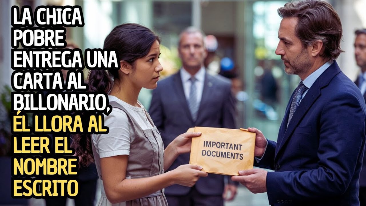 LA CHICA POBRE ENTREGA UNA CARTA AL BILLONARIO, ÉL LLORA AL LEER EL NOMBRE ESCRITO