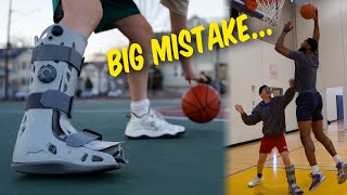 Playing Basketball in a Walking Boot After Injuring Myself! (Can You Hoop in a Walking Boot?)