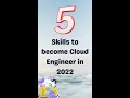 CLOUD ENGINEER ROADMAP 2022 | HOW TO BECOME CLOUD ENGINEER ☁️  #CLOUDC ..