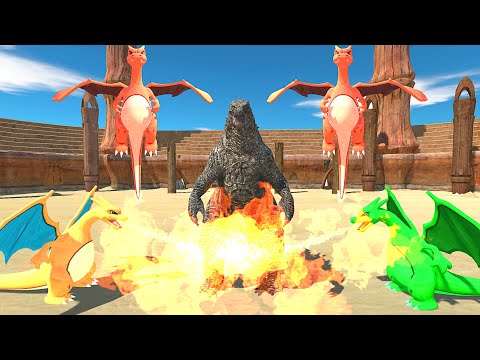 GODZILLA VS X3 DEAGONITE AT THE ARENA - Animal Revolt Battle Simulator