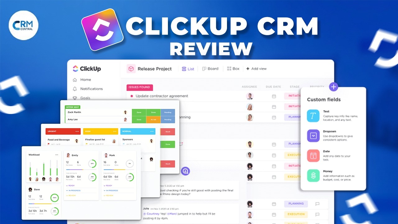 ClickUp CRM Review - Best CRM & Project Management Software for Small Business