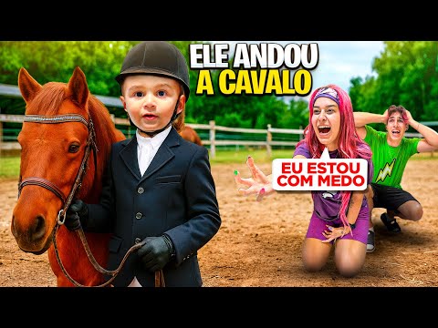 DAVID'S FIRST TIME RIDING A HORSE *did he do it?