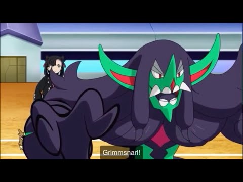 Ash & Goh encounter Marnies Ace Pokémon Grimmsnarl