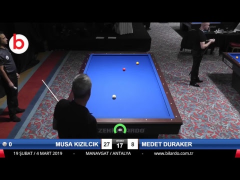 MUSA KIZILCIK & MEDET DURAKER Bilardo Maçı - 2019 TÜRKİYE KUPASI 1. ETAP ERKEKLER-3.TUR