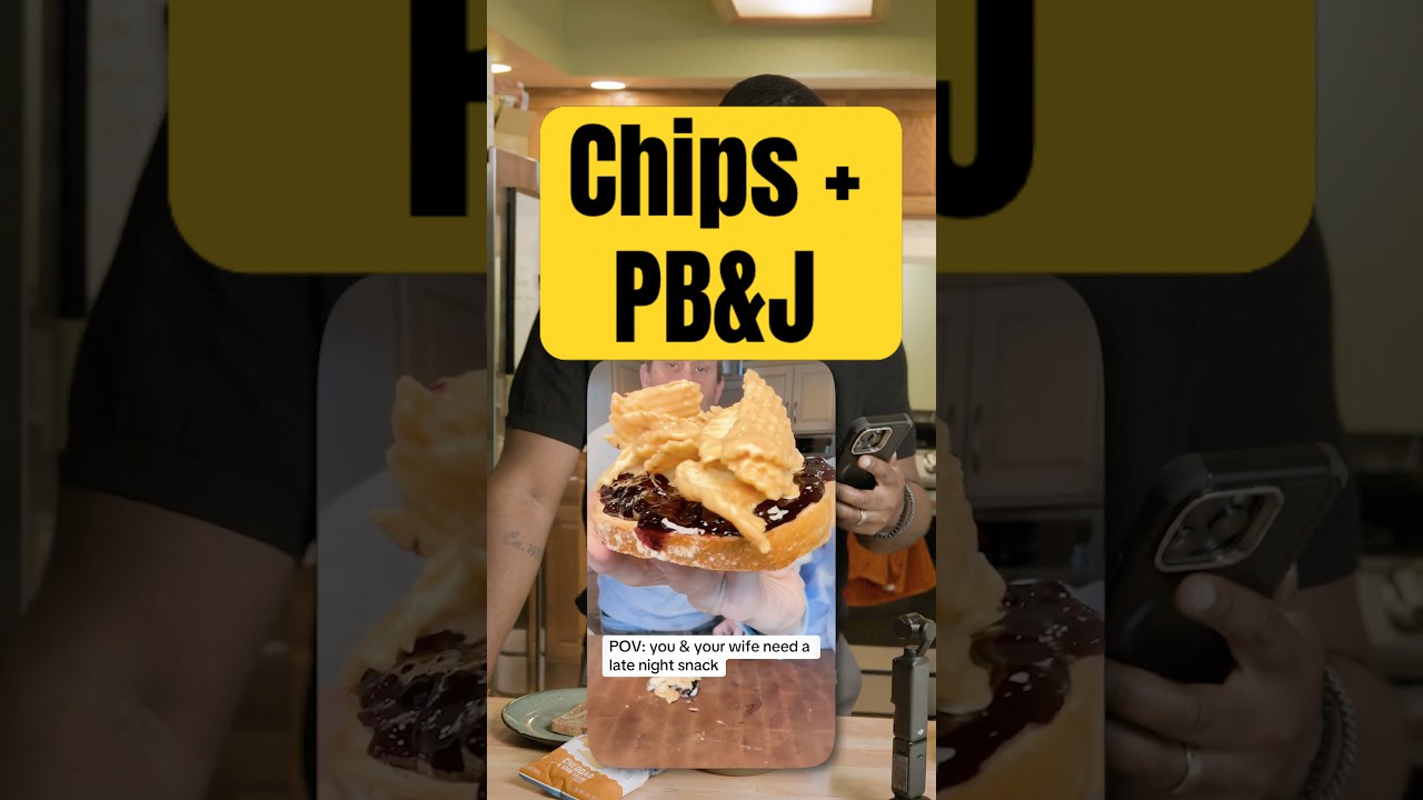 I Put Cheesy Chips on my PB&J! #recipe #foodreview #snack