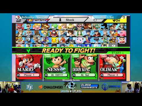 Smash n' Splash - BoScotty + Greenbeast vs Day + Sai - Smash Wii U