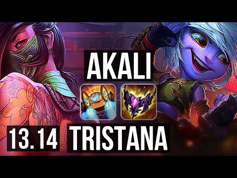 AKALI vs TRISTANA (MID) | Rank 2 Akali, 5/0/3, Rank 20 | KR Challenger | 13.14