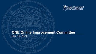 OEP Oregon ONE Online Improvement Committee – April 14, 2025