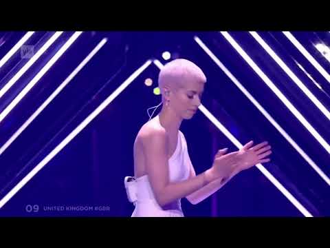 Guy crashes stage at EuroVision 2018 during United Kingdom Performance