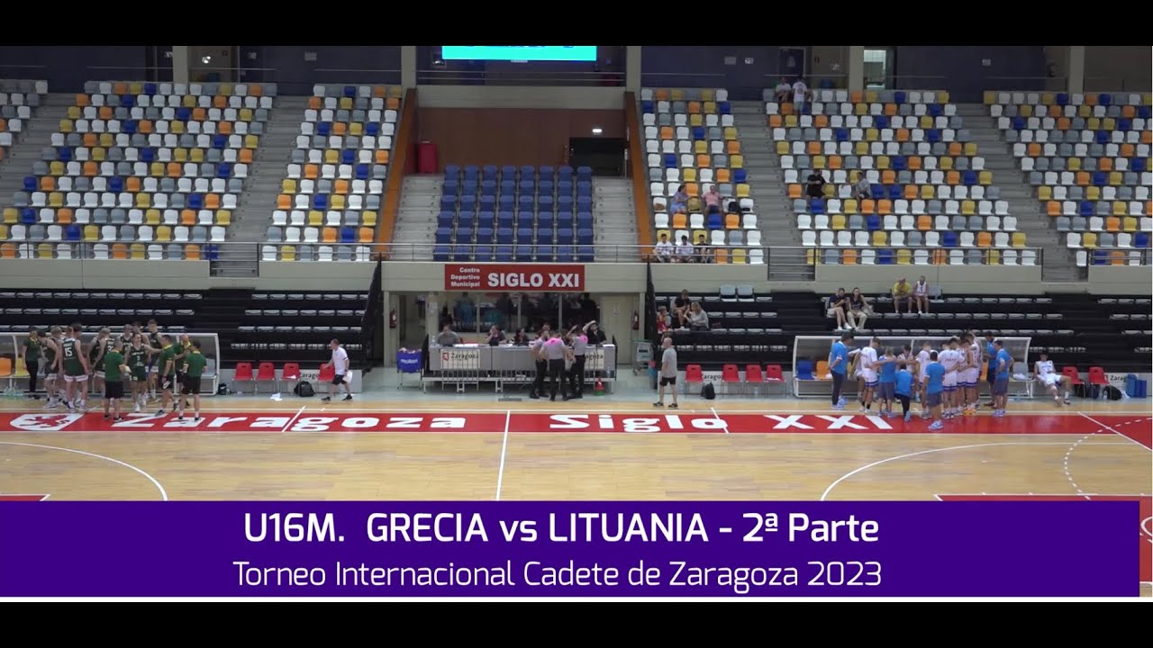 U16M.  GRECIA vs LITUANIA.- Zaragoza International Tournament 2023 - 2 Parte. #BasketCantera.TV