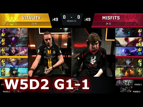 Vitality vs Misfits | Game 1 S7 EU LCS Spring 2017 Week 5 Day 2 | VIT vs MSF G1 W5D2