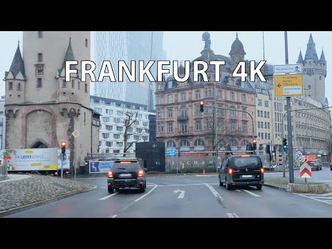 Frankfurt 4K - Driving Downtown - Morning Drive - Germany