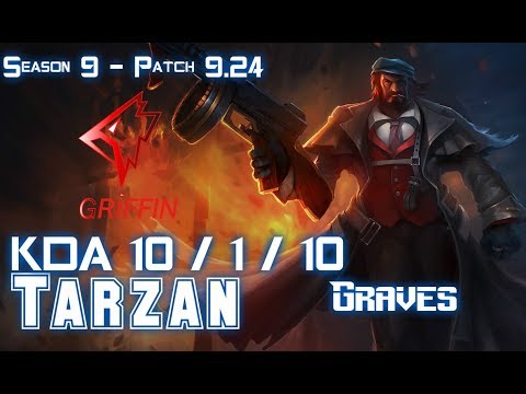 GRF Tarzan GRAVES vs LEE SIN Jungle - Patch 9.24 KR Ranked