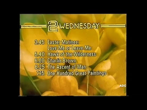 BBC2 Ceefax, start-up, menu & 2 links announcer Clive Roslin 14th April 1982