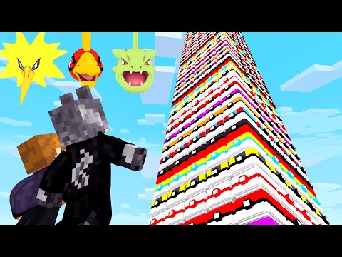 QUEBRANDO A TORRE DE LUCKY PIXELMON ATÉ O CÉU PRA PEGAR POKÉMON LENDÁRIO - MINECRAFT PIXELMON MOD
