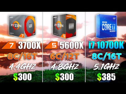 Ryzen 5 5600X vs i7 10700K vs Ryzen 7 3700X - Test in 8 Games