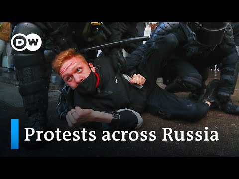俄羅斯警方在第二週的抗議活動中逮捕了數千人｜DW新聞網 (Russian police arrest thousands in second week of protests | DW News)