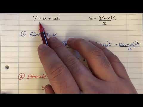 Year 12 Mechanics 04 Derivation of the SUVAT equations