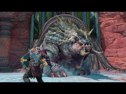 God of War Ragnarok - Gravel Belly Boss Fight | 4K 60FPS