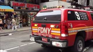 preview picture of video 'FDNY BATTALION 9 RESPONDING ON 7TH AVE. & 49TH ST. IN MIDTOWN AREA OF MANHATTAN IN NEW YORK CITY.'