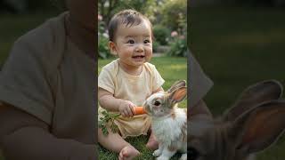 When This Baby Feeds a Rabbit a Carrot 🥕🐰😭❤️ #Funny #Cute #Shorts