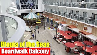 Utopia of the Seas | Boardwalk View Balcony Cabin Walkthrough Tour | Royal Caribbean