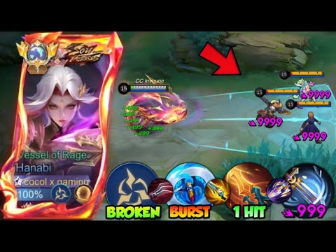 TOP GLOBAL HANABI BEST BURST CRIT DAMAGE BUILD 1 HIT 2025!!💀 (op build) - Mobile Legends