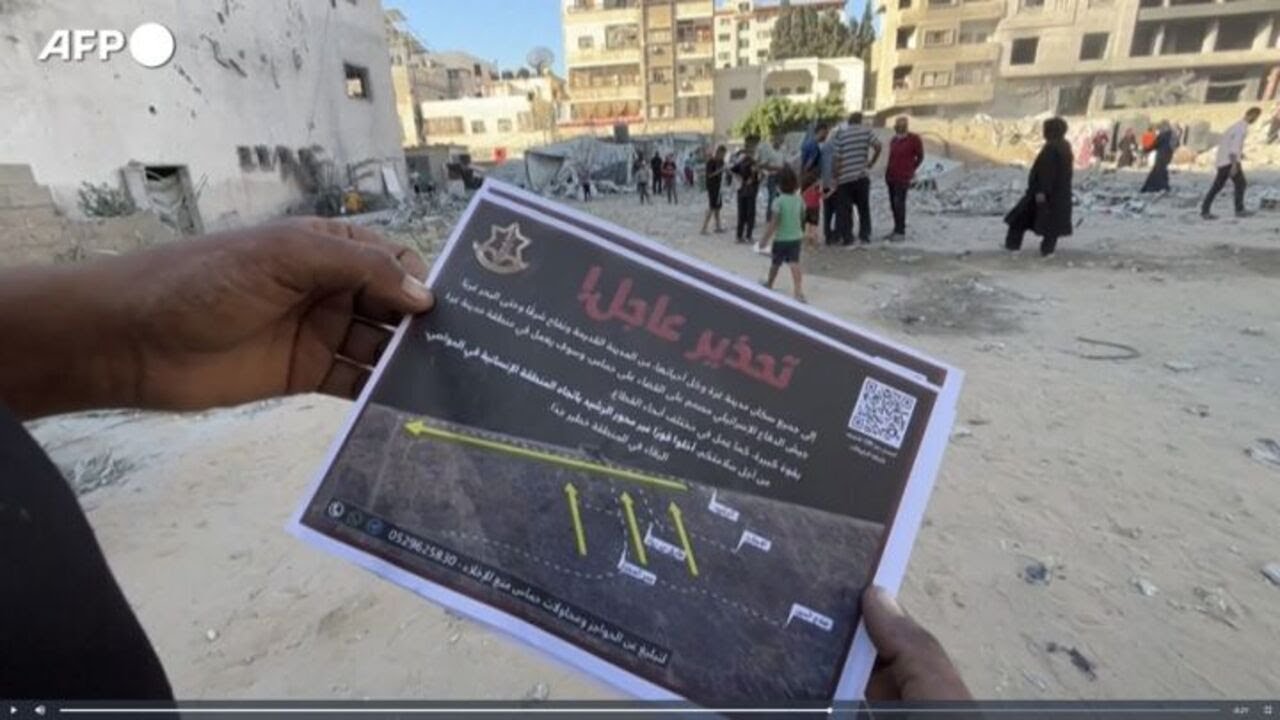 Gaza City, nuovo volantinaggio israeliano per allontanare i palestinesi