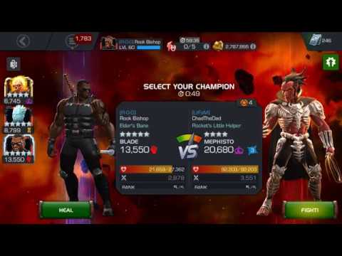 5 Star Rank 5 Blade vs 4 Star Mephisto War Miniboss - Marvel Contest of Champions