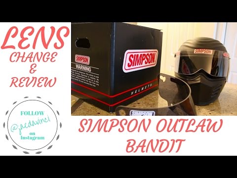 SIMPSON OUTLAW BANDIT Helmet Dark smoked shield change&comparison