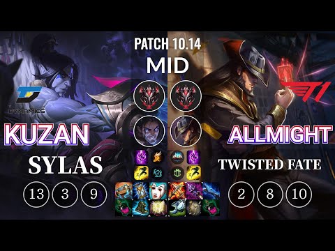 DYN Kuzan Sylas vs T1 Allmight Twisted Fate Mid - KR Patch 10.14