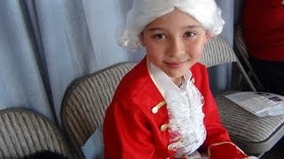 Jake (10yr), disguised as young Mozart, performs Mozart Sonata No. 10 in C Major, K 330