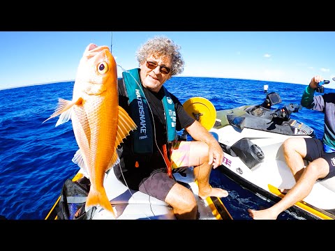 JetSki Deep Sea Fishing GIANT GOLDFISH On A Hand Line With My Dad & Brother (Part 1) - Ep 220