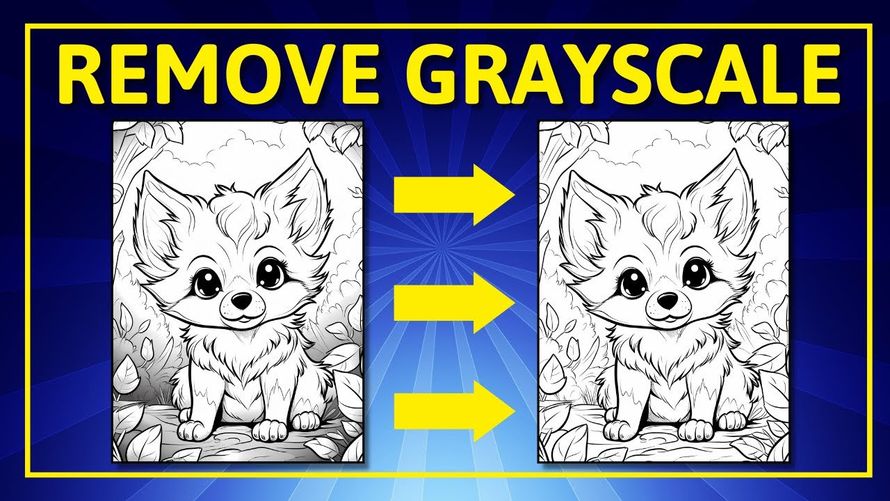 Remove Grayscale CRAZY FAST From Midjourney Coloring Pages for KDP