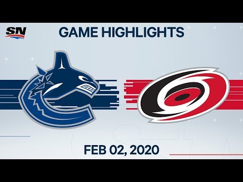 NHL Highlights | Vancouver Canucks vs. Carolina Hurricanes – Feb. 2, 2020