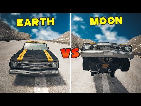 Car Jump Test: Earth Gravity vs Moon - BeamNG drive | Wheelbump