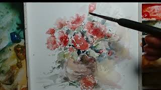 Watercolor Floral Arrangement Tutorial for Beginners and Advanced Artists