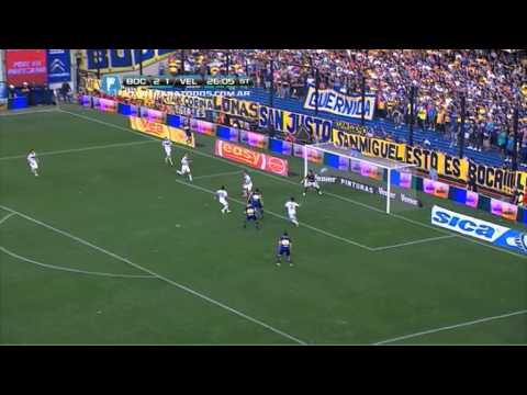 Ocasión Acosta y Gago. Boca 2 Vélez 1. Torneo Inicial 2013. Fecha 5. Fútbol Para Todos.