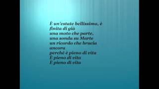 Jovanotti -  Pieno di vita (Testo, Lyrics)