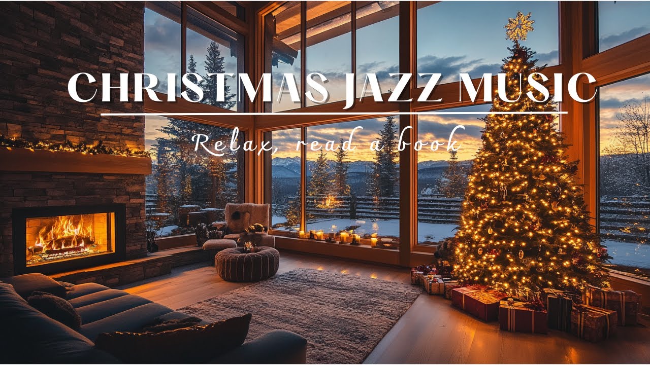 Relaxing Jazz In A Cozy Winter Room 🎄 Soothing Jazz & Fireplace Sounds To Enjoy
