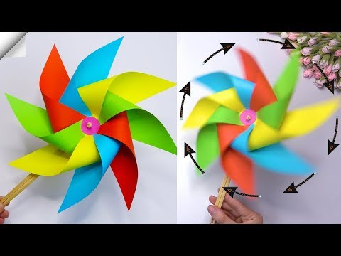 Moving paper TOYS How To Make Paper Windmill